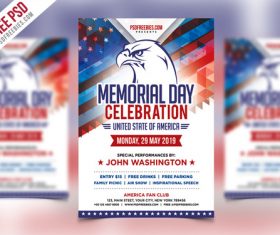 Usa Memorial Day Event Flyer Poste PSD Template