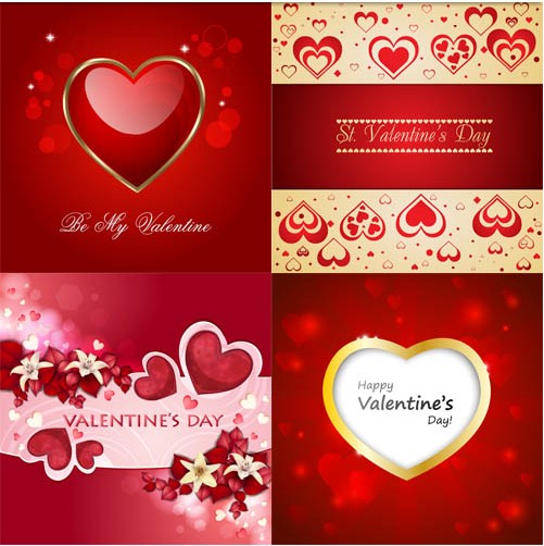 Valentine Backgrounds 4 vector