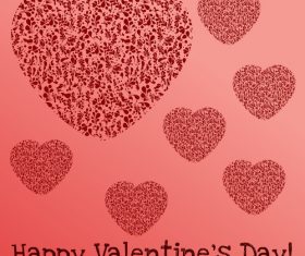Valentine background with hand drawn floral heart vector