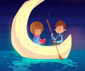 Valentine background with lovers design vector 04