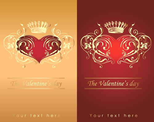 Valentine crown background 2 vector