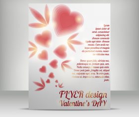 Valentine day brochure with flyer template vector 01