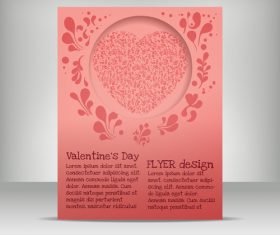 Valentine day brochure with flyer template vector 02
