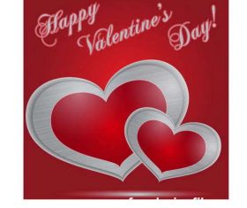 Valentine day card with white heart love vector