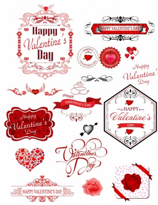 Valentine day label vector