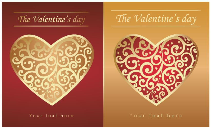 Valentine hearts cards 5 vector