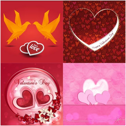 Valentines Backgrounds Set 5 vector