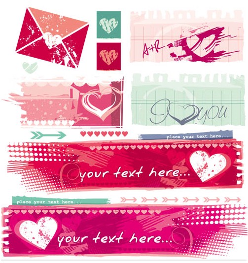 Valentines Banners design vectors
