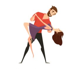 Valentines Day dancing lovers vector