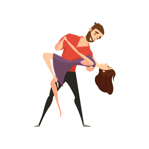 Valentines Day dancing lovers vector