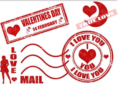 Valentines Stamps vector design