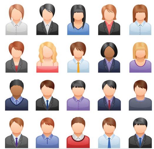Various People Icons vector material