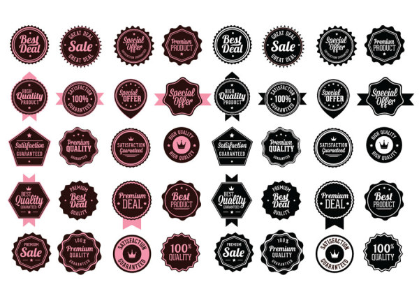 Premium Quality labels vector set