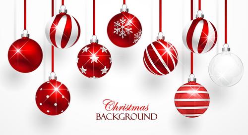 Vector christmas balls with baubles material 02
