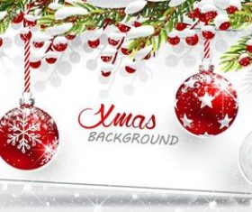 Vector christmas balls with baubles material 03