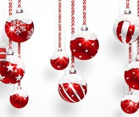 Vector christmas balls with baubles material 04