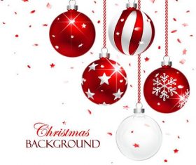 Vector christmas balls with baubles material 06