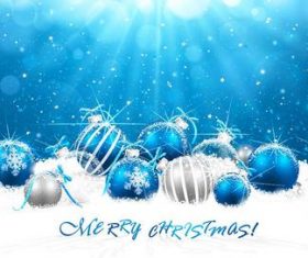 Vector christmas balls with blue backgrounds vector 01