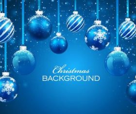 Vector christmas balls with blue backgrounds vector 02