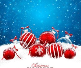 Vector christmas balls with blue backgrounds vector 03