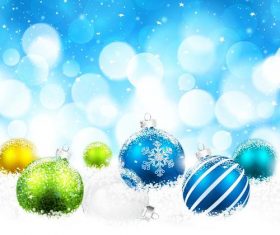 Blue colorful balls christmas tree decoration vector free download