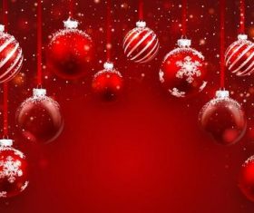 Vector christmas balls with red backgrounds vector 01