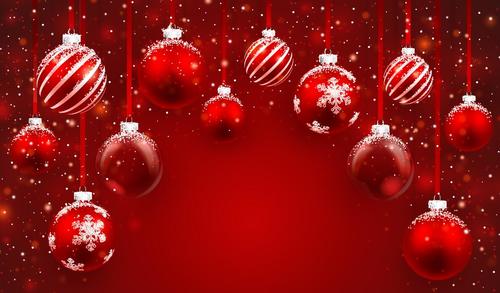 Vector christmas balls with red backgrounds vector 01