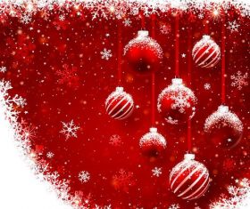 Vector christmas balls with red backgrounds vector 02