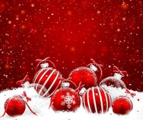 Vector christmas balls with red backgrounds vector 03