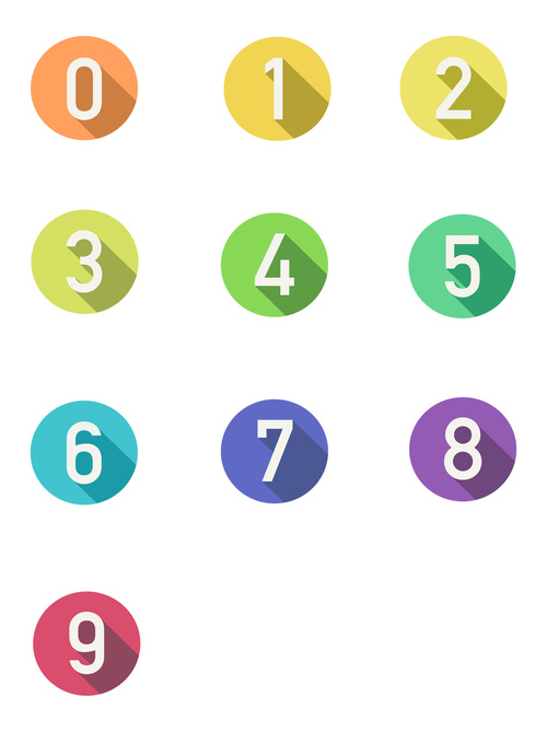 Vector cute candy color numbers
