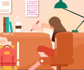 Vector illustration write homework