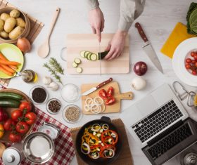 Vegetables on wooden workbench Stock Photo 04