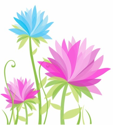 Vibrant Abstract Flowers Free vector