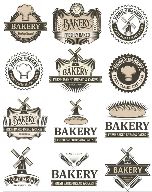 Vintage Bakery Labels Set vector graphics