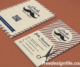 Vintage Barber Shop Business Card PSD Template