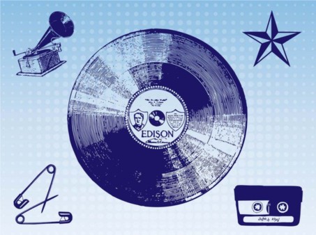 Vintage Music Images vector material