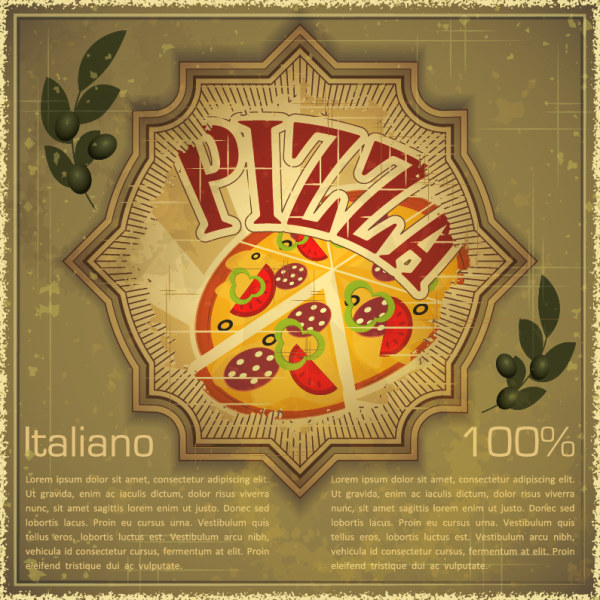 Vintage Pizzdesign 2 vector