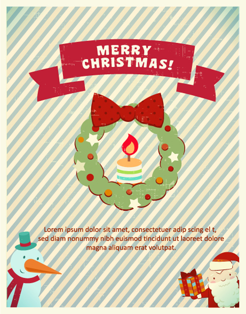 Vintage Xmas backgrounds vector material