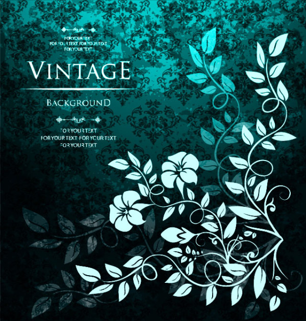 Vintage background and Ornate Floral 4 vectors