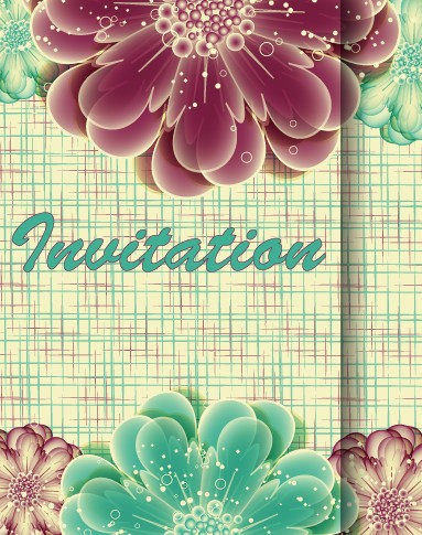 Vintage flower Invitation background 1 vector