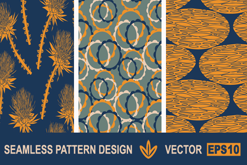 Vintage pattern designs vectors material