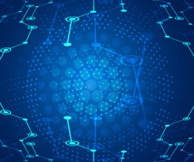 Virtual technology line background vector 02