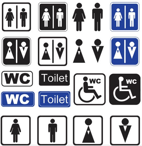 WC Signs graphic vector