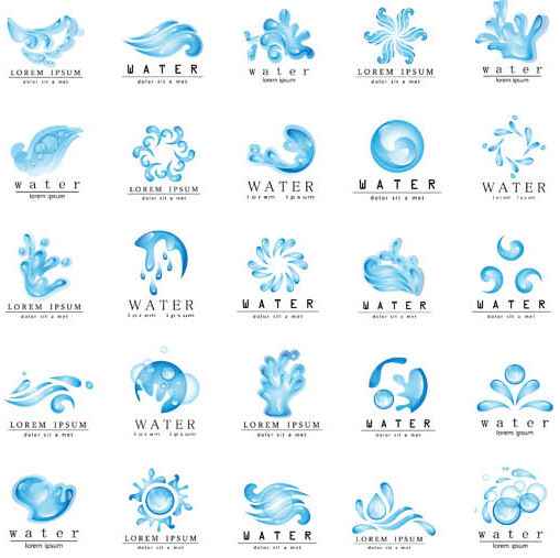Water Splash Logotypes vector set