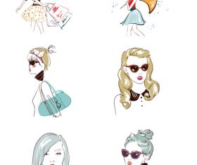 Watercolor hand drawn minimalist urban girl