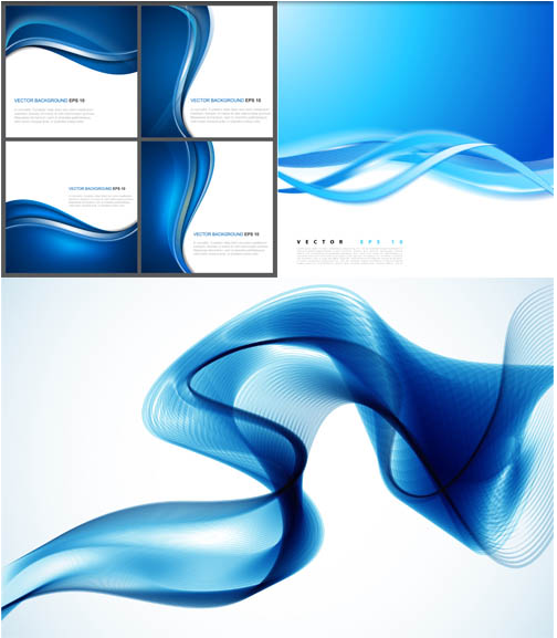 Waves Blue Backgrounds 2 vector
