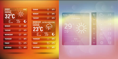 Weather Wigets Backgrounds 2 vector