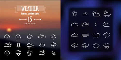 Weather Wigets Icons vectors material