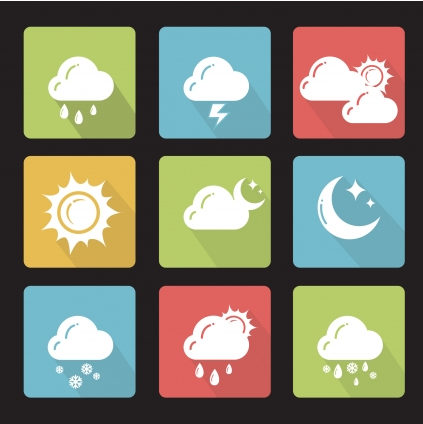Weather icons Free shiny vector