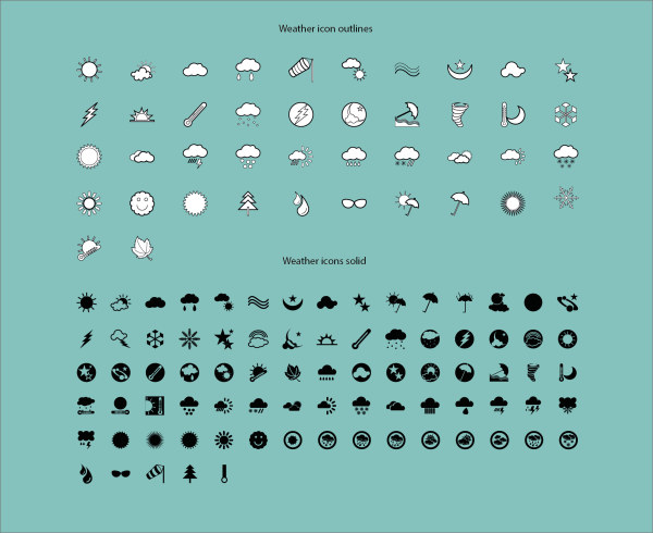 Weather icons set vector